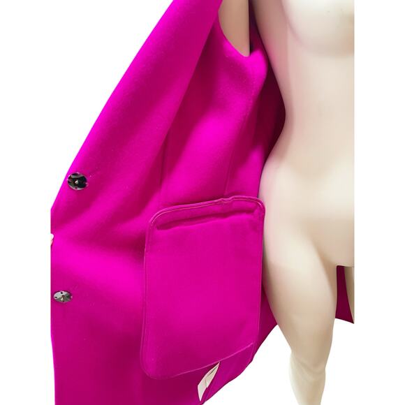 Bcbgmaxazria Emma Neon Pink Wool Linerless Wool Coat Large - Picture 7 of 10
